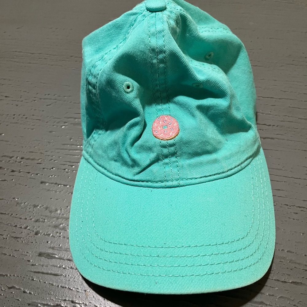 six flags green donut themed hat